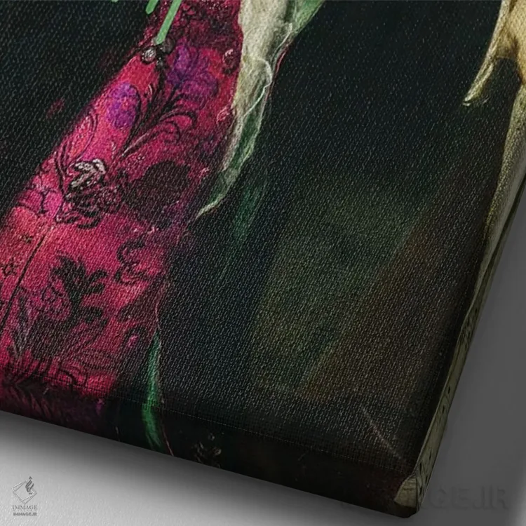 تابلو پاشیدن رنگ روی صورت I اثر بونا فیدسا - نمای نزدیک بافت بوم