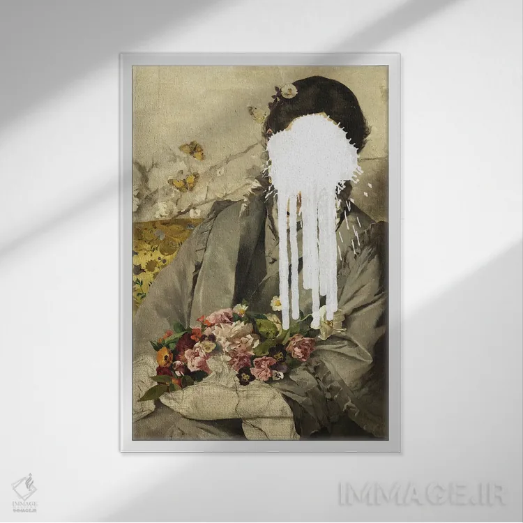 تابلو پاشیدن رنگ روی صورت II اثر بونا فیدسا - نمای قابدار سفید