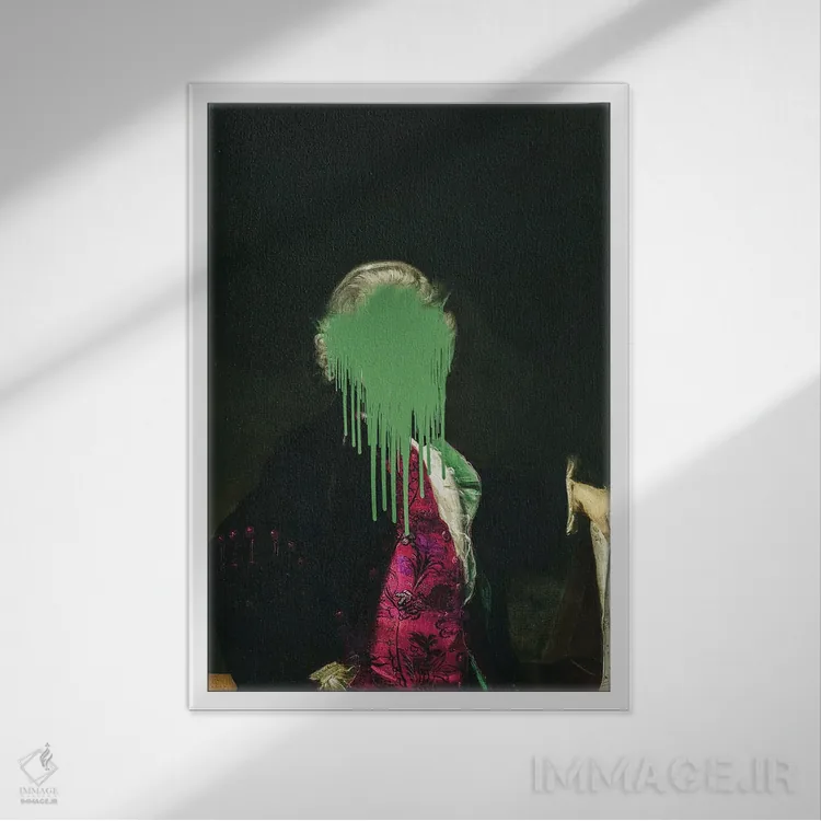 تابلو پاشیدن رنگ روی صورت I اثر بونا فیدسا - نمای قابدار سفید