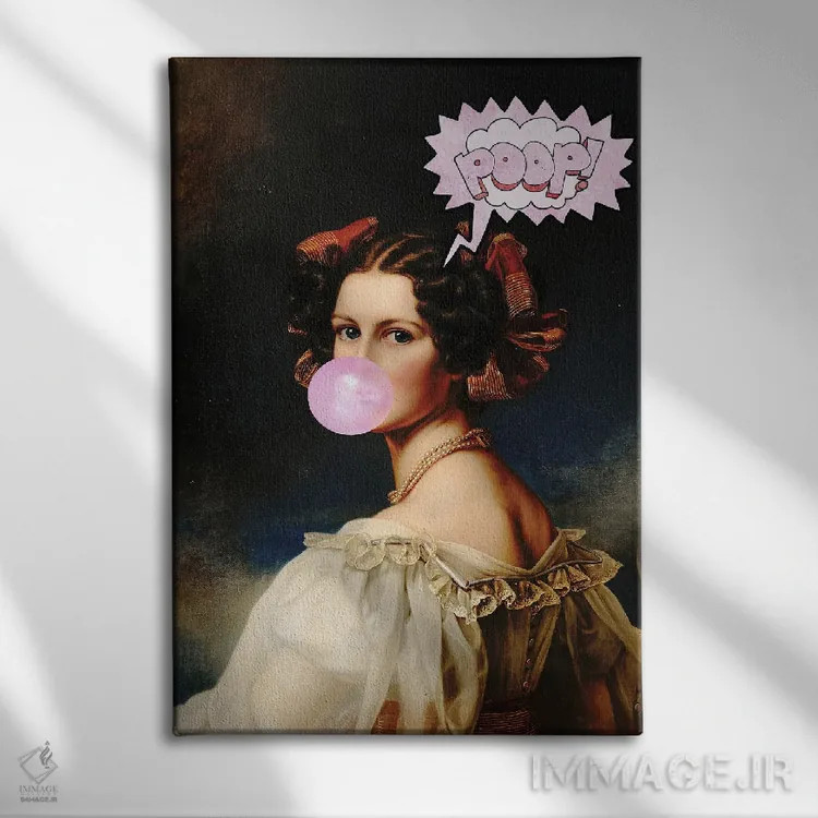 تابلو پرتره زن پاپ (طرح شوخطبعانه) اثر بونا فیدسا - نمای روبهرو روی دیوار