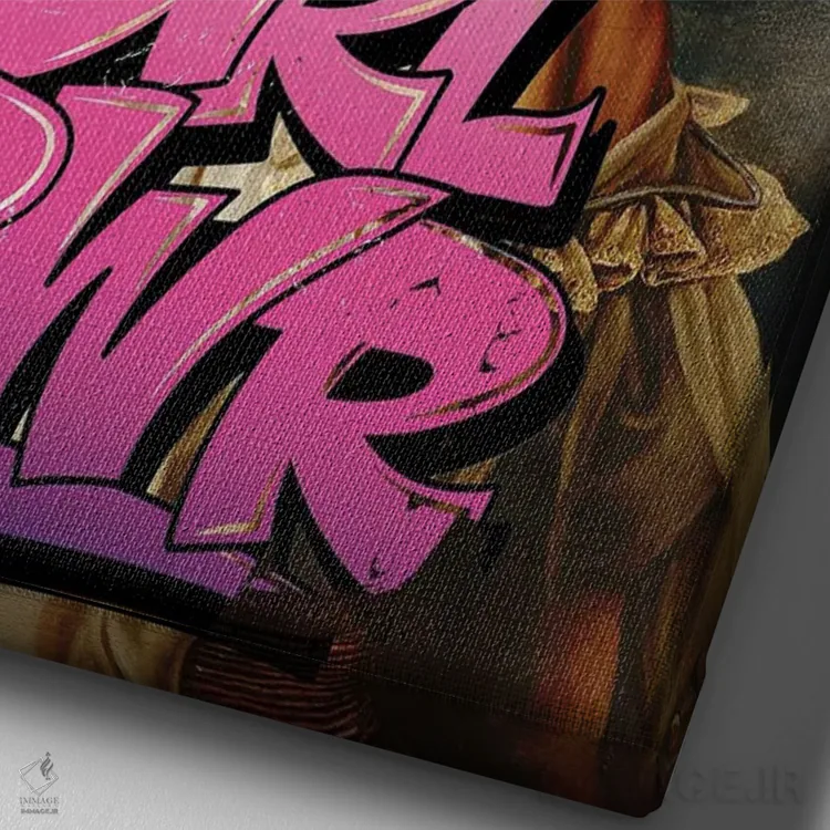 تابلو قدرت دخترانه اثر بونا فیدسا - نمای نزدیک بافت بوم