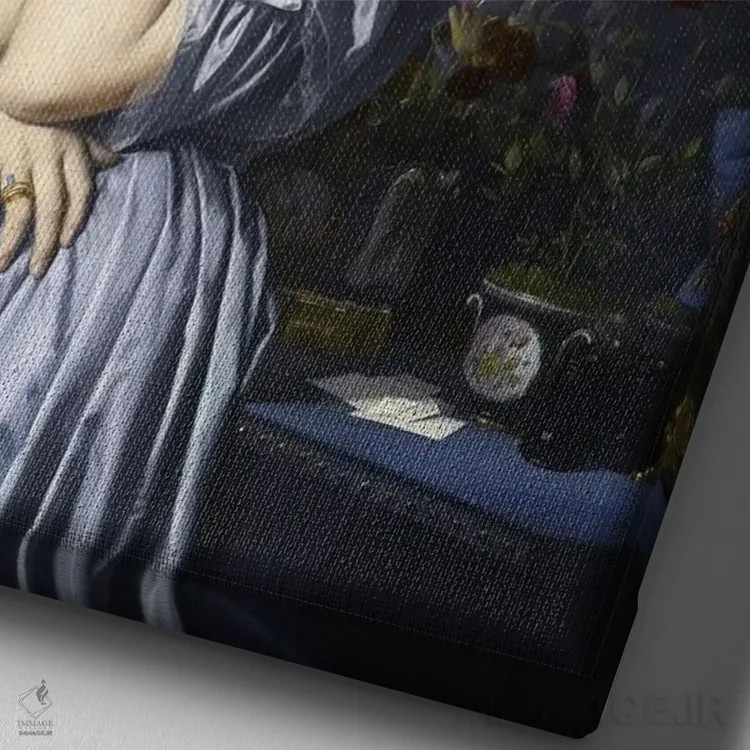 تابلو مردی که به تو فکر میکند اثر بونا فیدسا - نمای نزدیک بافت بوم