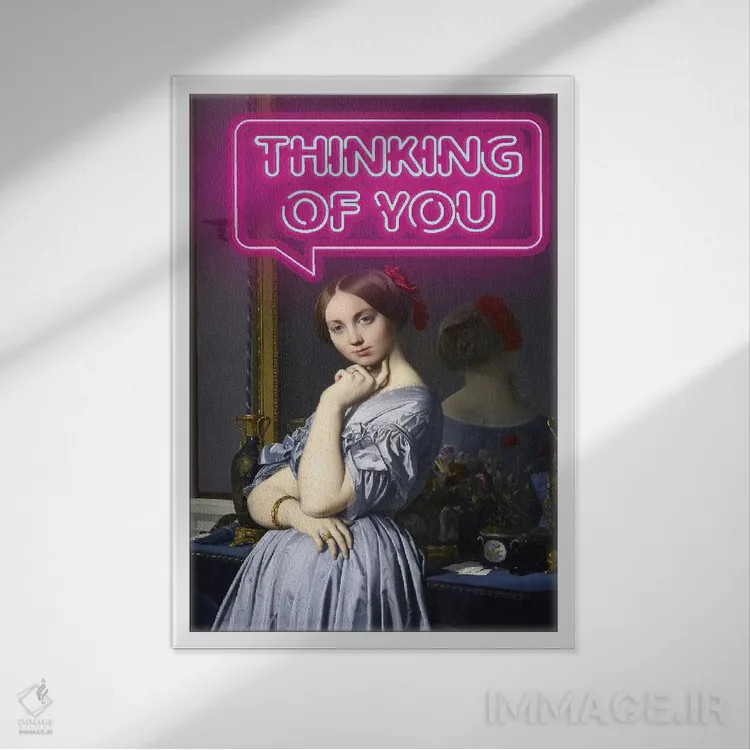 تابلو مردی که به تو فکر میکند اثر بونا فیدسا - نمای قابدار سفید