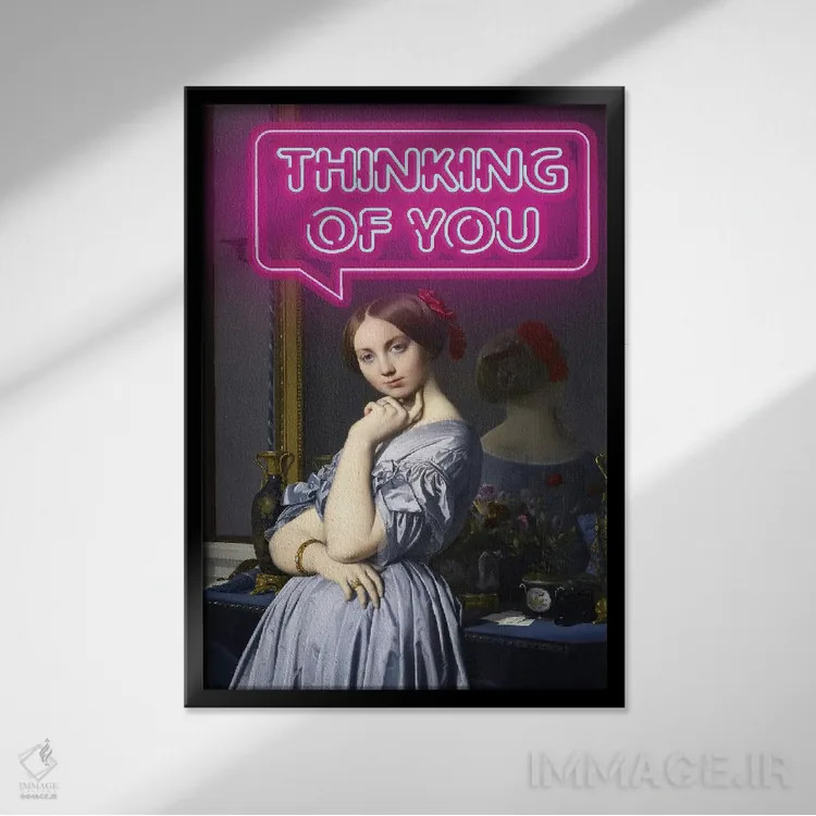 تابلو مردی که به تو فکر میکند اثر بونا فیدسا - نمای قابدار مشکی