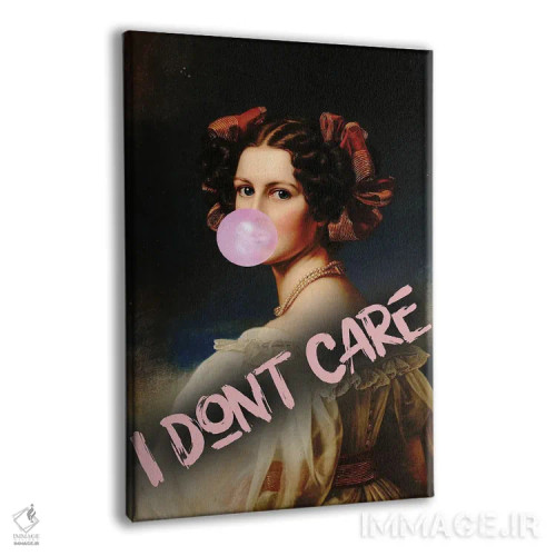 تابلو پرترهٔ آدامس بادکنکی همراه با نقلقول اثر بونا فیدسا - نمای پرسپکتیو محصول