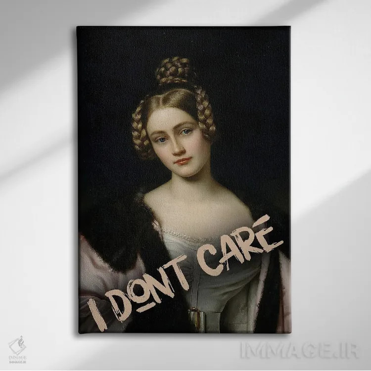 تابلو زن شیک، برام مهم نیست اثر بونا فیدسا - نمای روبهرو روی دیوار