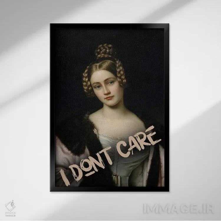 تابلو زن شیک، برام مهم نیست اثر بونا فیدسا - نمای قابدار مشکی