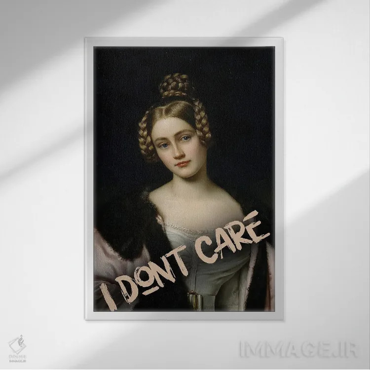 تابلو زن شیک، برام مهم نیست اثر بونا فیدسا - نمای قابدار سفید