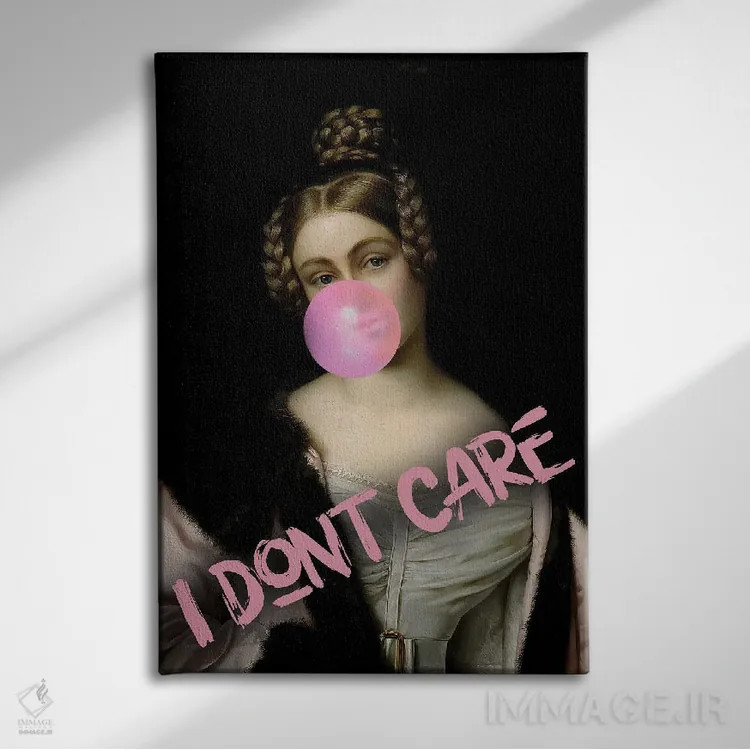 تابلو پرترهٔ وینتیج آدامس بادکنکی اثر بونا فیدسا - نمای روبهرو روی دیوار