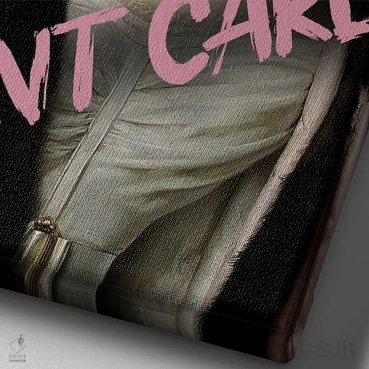 تابلو پرترهٔ وینتیج آدامس بادکنکی اثر بونا فیدسا - نمای نزدیک بافت بوم