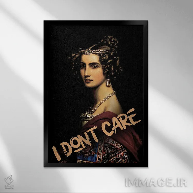 تابلو زن زیبا، برام مهم نیست اثر بونا فیدسا - نمای قابدار مشکی