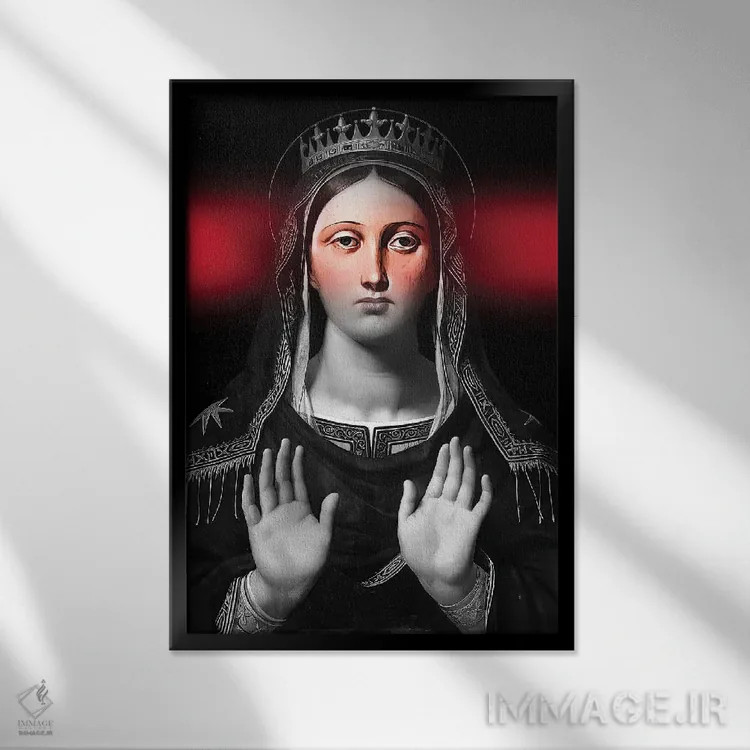 تابلو پرترهٔ ملکه به سبک سورئال اثر بونا فیدسا - نمای قابدار مشکی