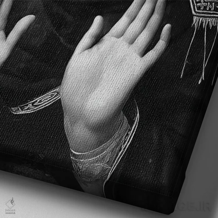 تابلو پرترهٔ ملکه به سبک سورئال اثر بونا فیدسا - نمای نزدیک بافت بوم