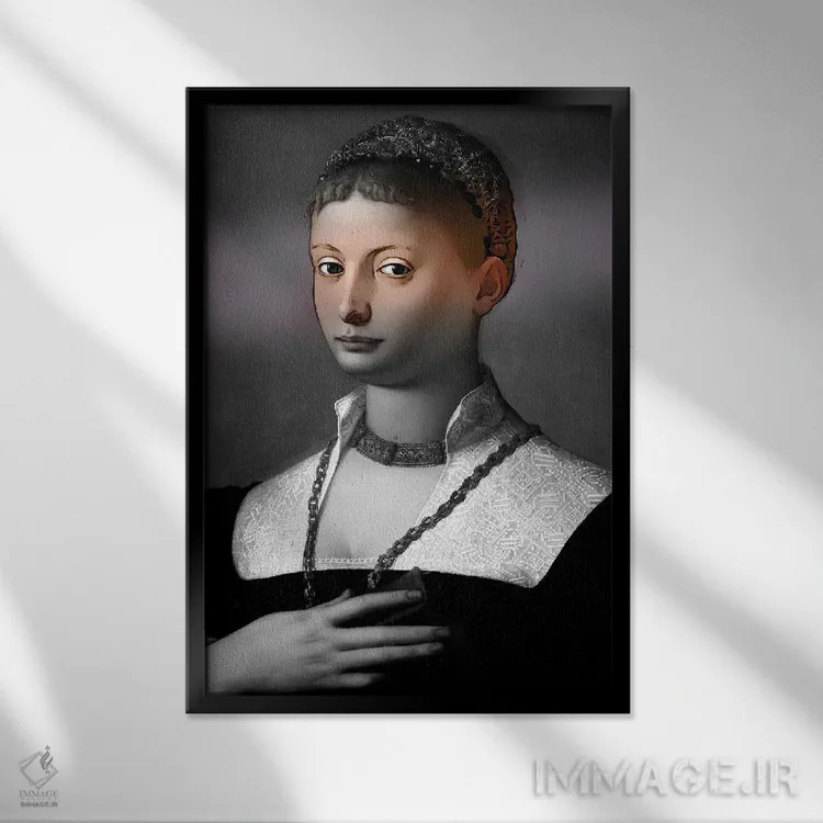 تابلو تابلوی پرترهٔ زن سورئال اثر بونا فیدسا - نمای قابدار مشکی