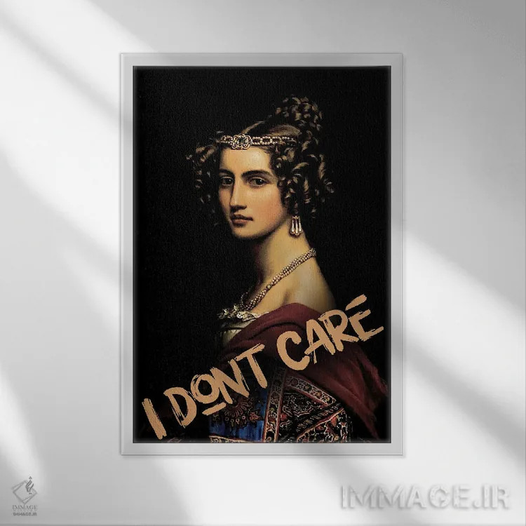 تابلو زن زیبا، برام مهم نیست اثر بونا فیدسا - نمای قابدار سفید