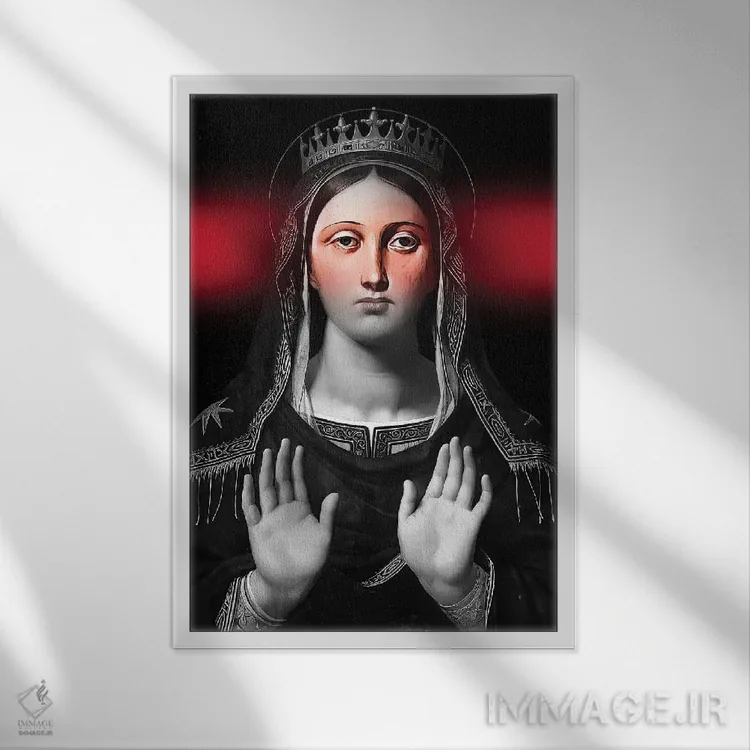 تابلو پرترهٔ ملکه به سبک سورئال اثر بونا فیدسا - نمای قابدار سفید