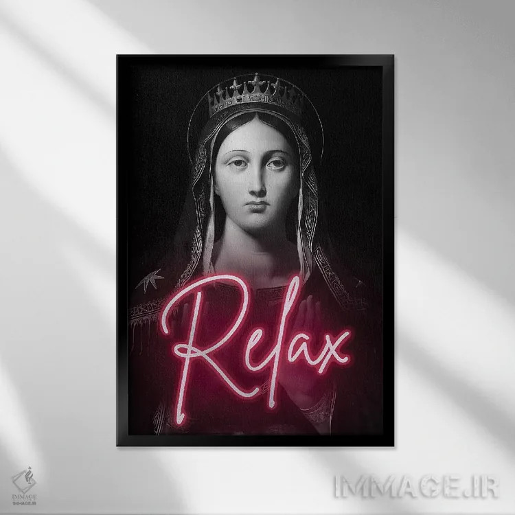 تابلو پرترهٔ دارک آکادمیا با نقلقول نئونی اثر بونا فیدسا - نمای قابدار مشکی