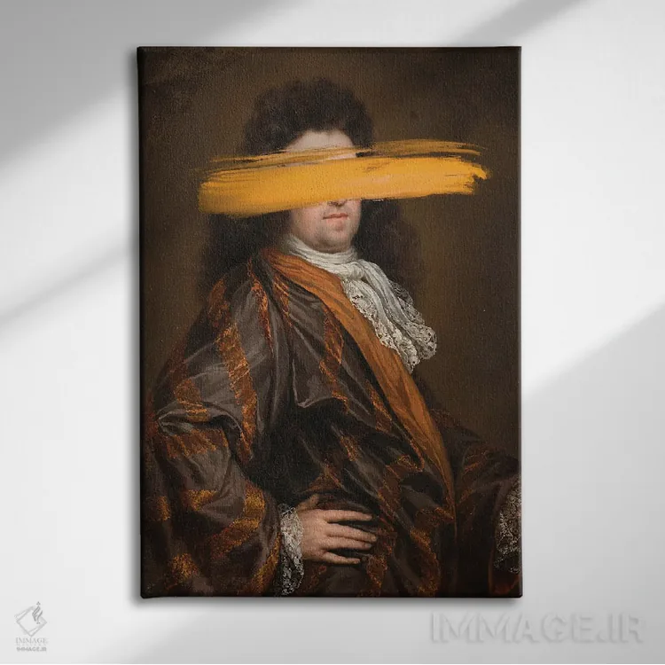 تابلو کلاژهای سورئالیستی از پرترههای باروک اثر بونا فیدسا - نمای روبهرو روی دیوار