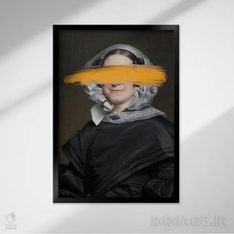 تابلو پرترههای کلاژ رنسانسی با تغییر خلاقانه اثر بونا فیدسا - نمای قابدار مشکی