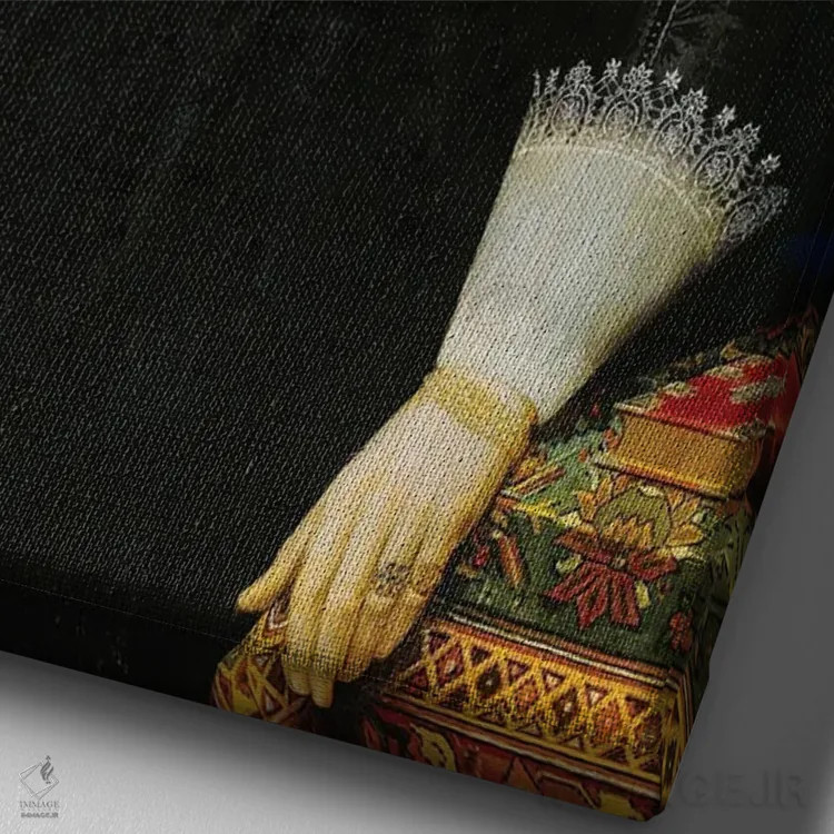 تابلو پرترههای رنسانسی سورئال با لمس باروک اثر بونا فیدسا - نمای نزدیک بافت بوم