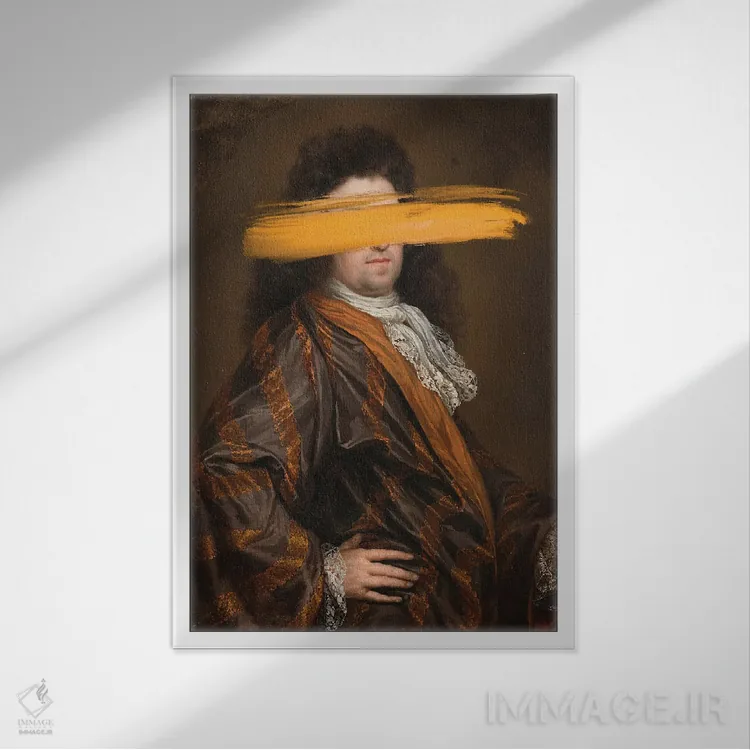 تابلو کلاژهای سورئالیستی از پرترههای باروک اثر بونا فیدسا - نمای قابدار سفید