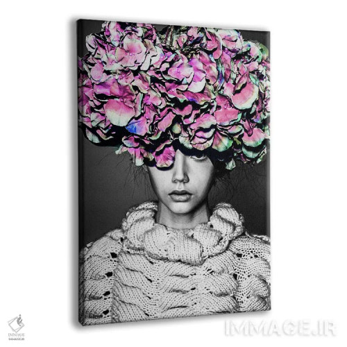 تابلو زن با سر گلدار اثر بونا فیدسا - نمای پرسپکتیو محصول