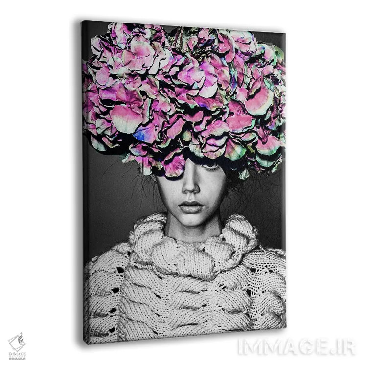 تابلو زن با سر گلدار اثر بونا فیدسا - نمای پرسپکتیو محصول