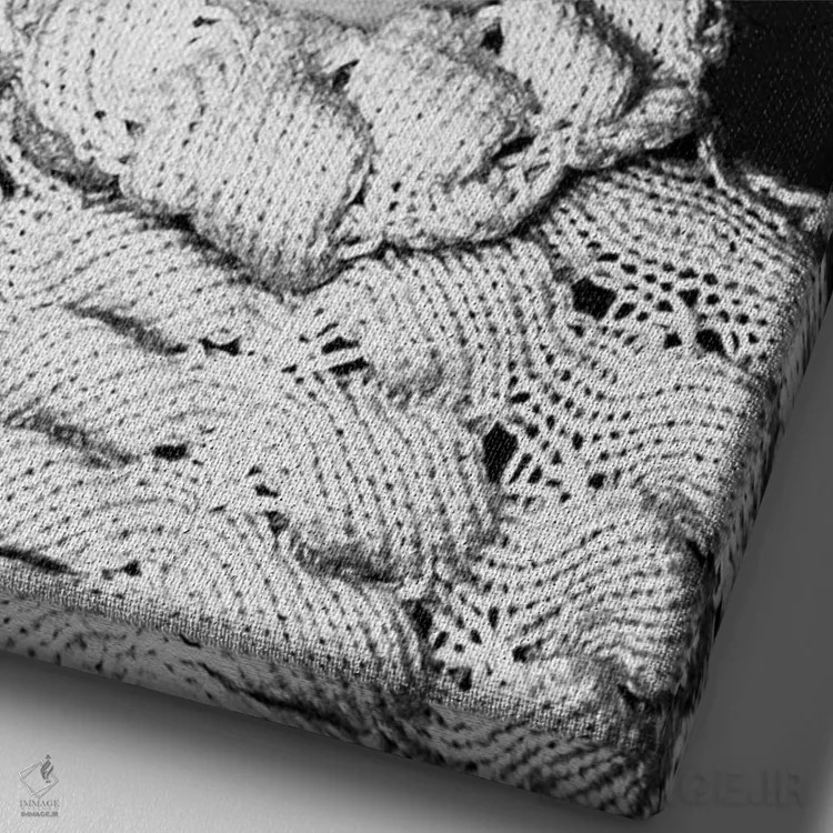 تابلو زن با سر گلدار اثر بونا فیدسا - نمای نزدیک بافت بوم