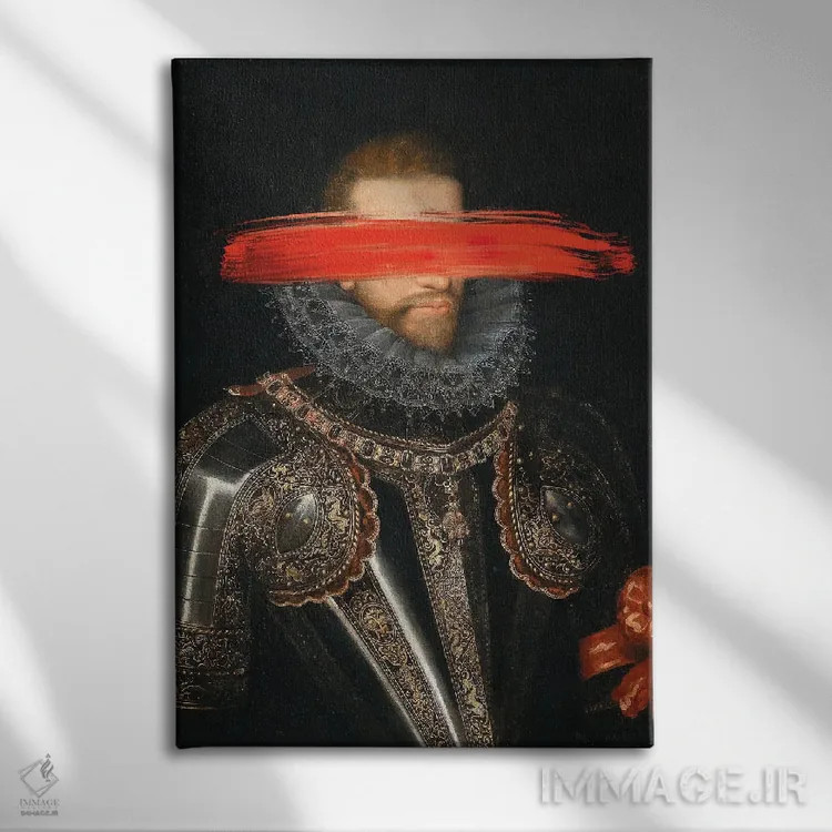 تابلو پرترههای رنسانسی با عناصر سورئالیستی اثر بونا فیدسا - نمای روبهرو روی دیوار