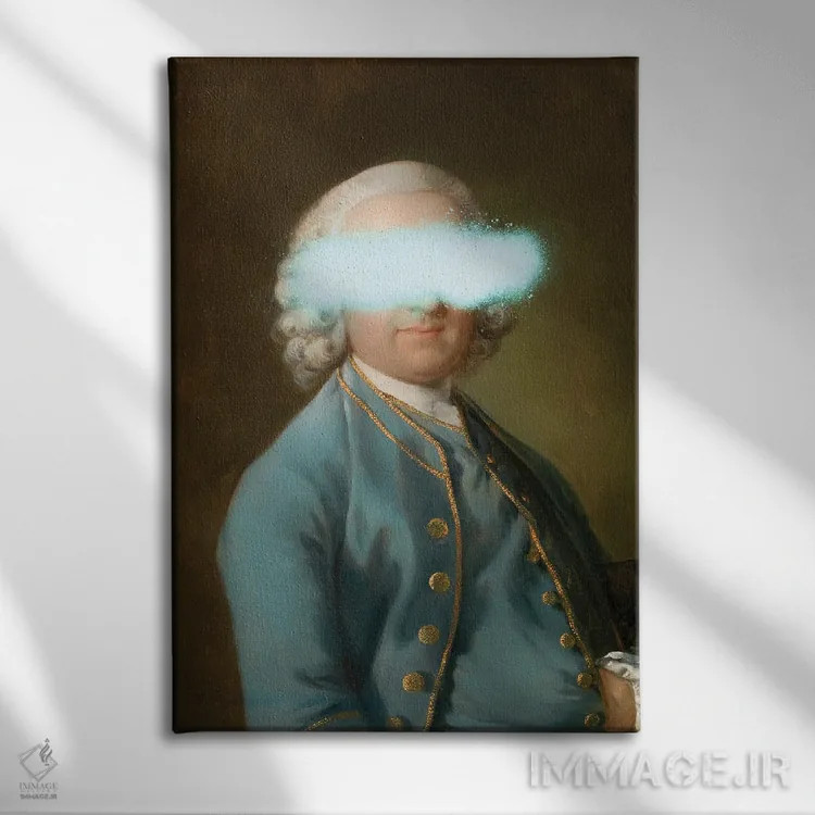 تابلو کلاژهای سورئال از هنر رنسانس با عناصر باروک اثر بونا فیدسا - نمای روبهرو روی دیوار