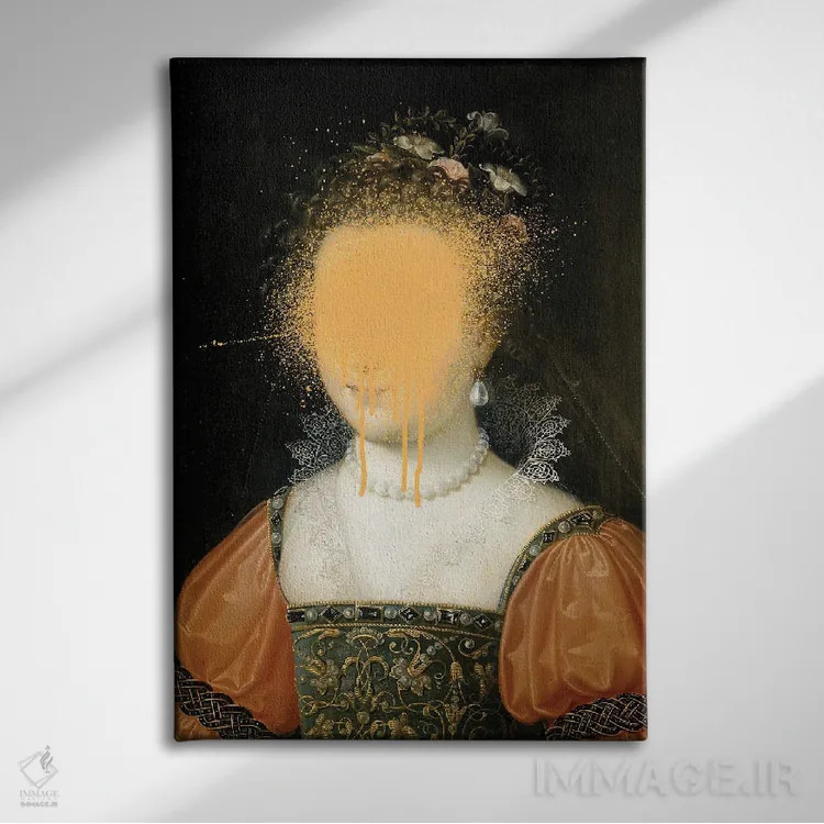 تابلو هنر رنسانس با عناصر سورئالیستی و لمس باروک اثر بونا فیدسا - نمای روبهرو روی دیوار