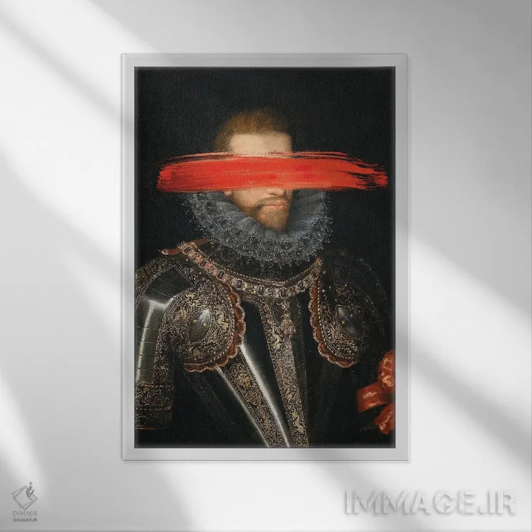 تابلو پرترههای رنسانسی با عناصر سورئالیستی اثر بونا فیدسا - نمای قابدار سفید