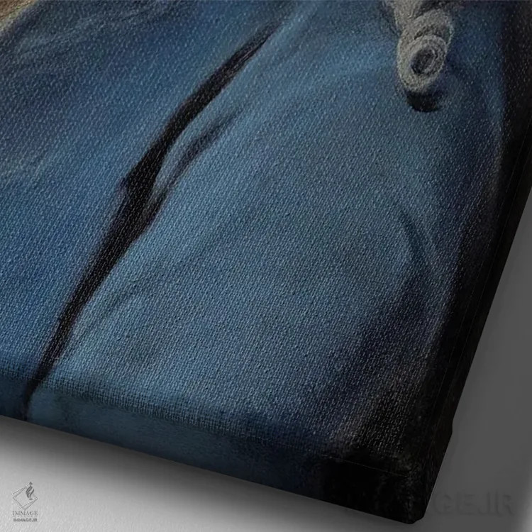 تابلو پرترههای رنسانسی با لبهای سورئالیستی اثر بونا فیدسا - نمای نزدیک بافت بوم