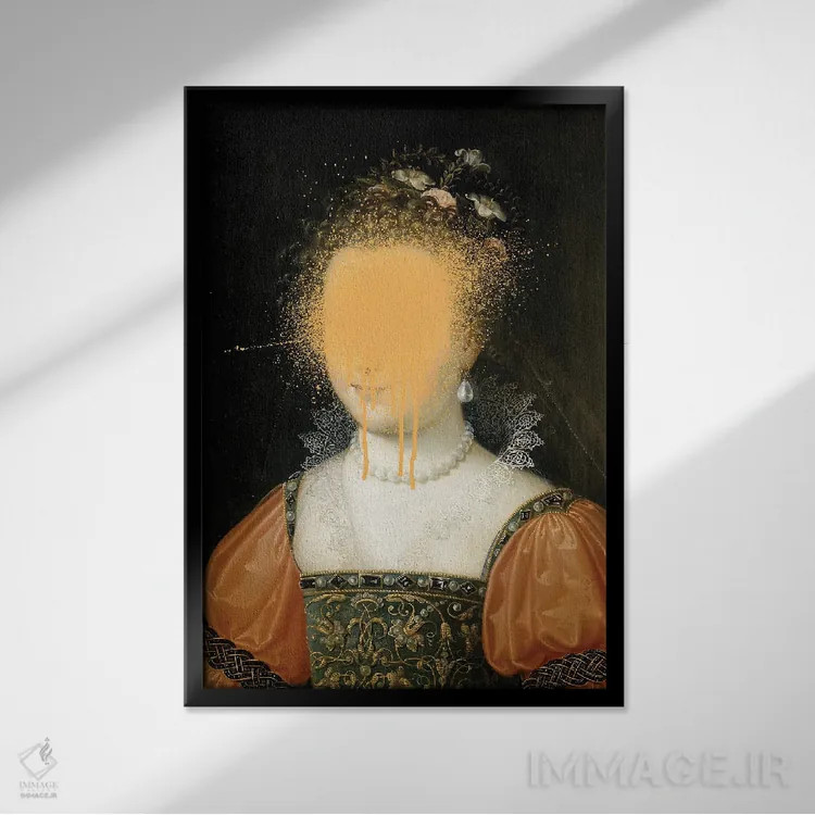 تابلو هنر رنسانس با عناصر سورئالیستی و لمس باروک اثر بونا فیدسا - نمای قابدار مشکی