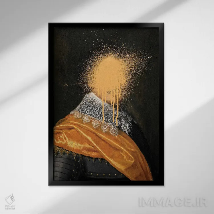 تابلو کلاژهای سورئال از پرترههای رنسانس و باروک اثر بونا فیدسا - نمای قابدار مشکی