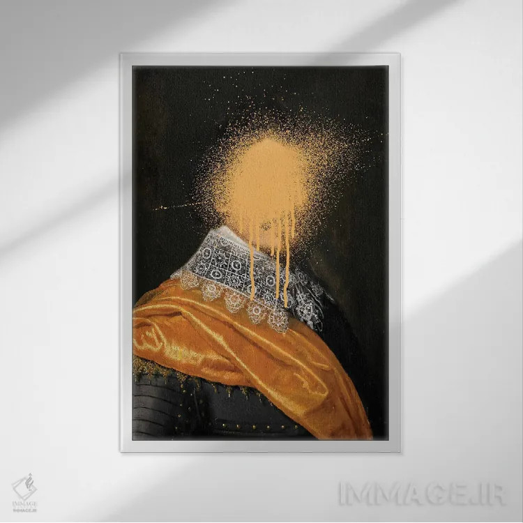 تابلو کلاژهای سورئال از پرترههای رنسانس و باروک اثر بونا فیدسا - نمای قابدار سفید