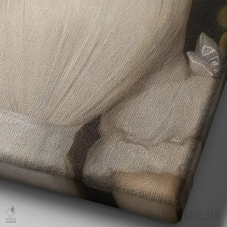 تابلو پرترههای کلاژی سورئال باروک و رنسانس اثر بونا فیدسا - نمای نزدیک بافت بوم