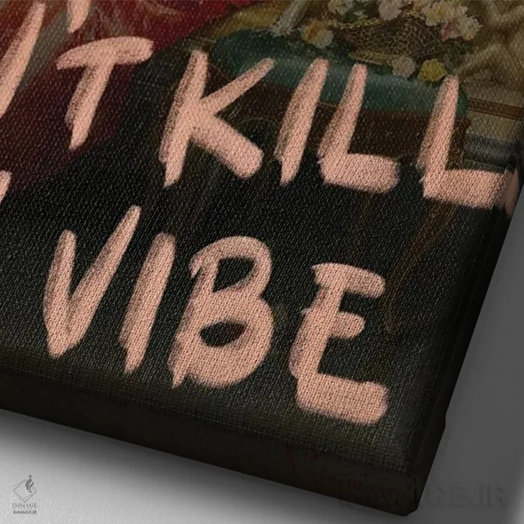 تابلو هنر رنسانس و باروک سورئالیستی با تغییر منحصربهفرد اثر بونا فیدسا - نمای نزدیک بافت بوم