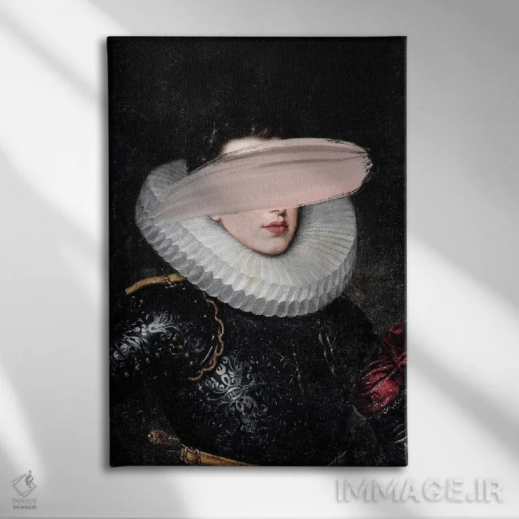 تابلو شاهکارهای سورئالیستی باروک و رنسانس با تکنیک کلاژ اثر بونا فیدسا - نمای روبهرو روی دیوار