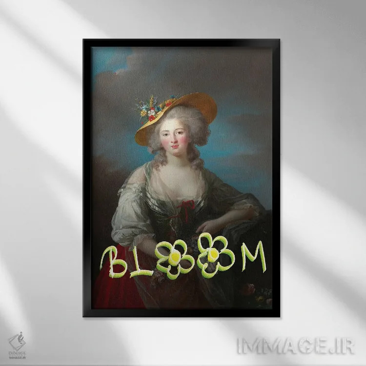 تابلو کلاژهای سورئالیستی از هنر باروک و رنسانس با چاشنی سورئالیسم در پرتره اثر بونا فیدسا - نمای قابدار مشکی