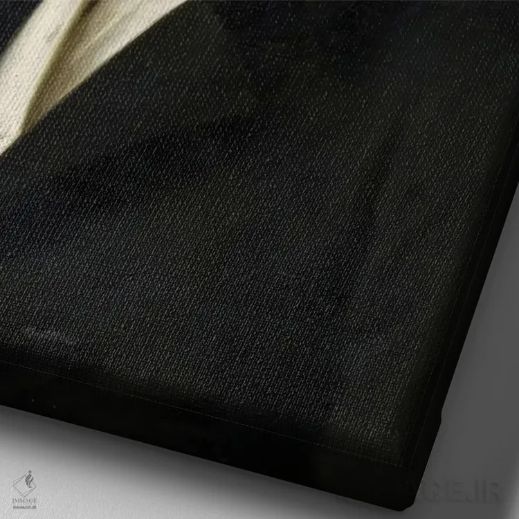 تابلو سورئالیسم باروک و رنسانس در پرترهها با لبهٔ سورئالیستی اثر بونا فیدسا - نمای نزدیک بافت بوم