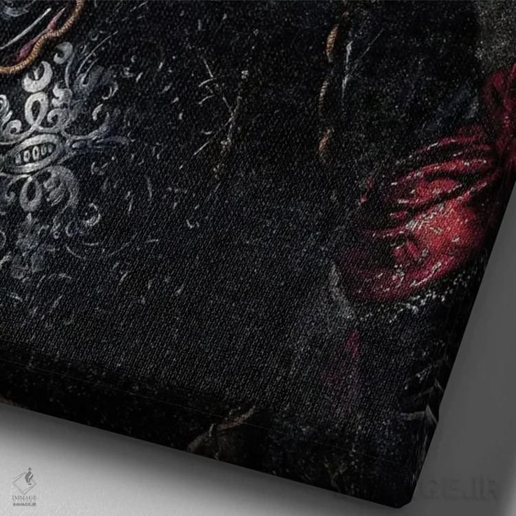 تابلو شاهکارهای سورئالیستی باروک و رنسانس با تکنیک کلاژ اثر بونا فیدسا - نمای نزدیک بافت بوم