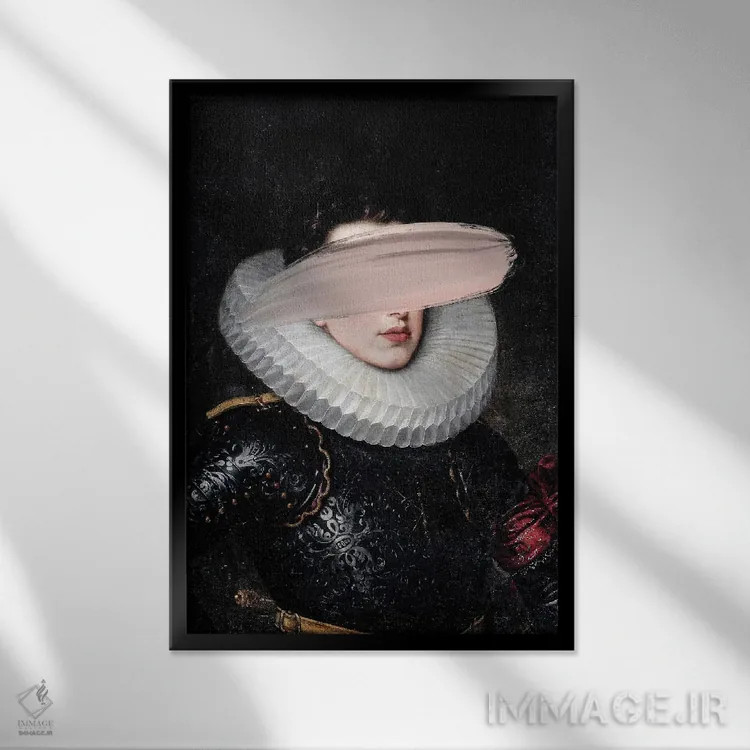 تابلو شاهکارهای سورئالیستی باروک و رنسانس با تکنیک کلاژ اثر بونا فیدسا - نمای قابدار مشکی