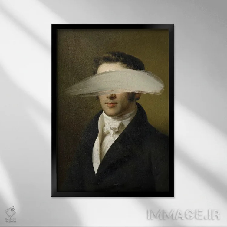 تابلو سورئالیسم باروک و رنسانس در پرترهها با لبهٔ سورئالیستی اثر بونا فیدسا - نمای قابدار مشکی