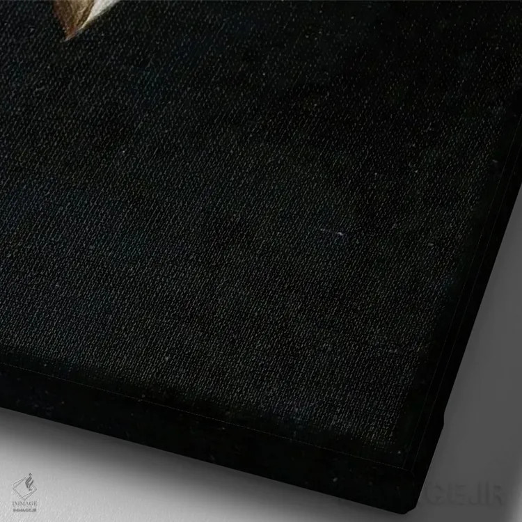 تابلو هنر رنسانس با تأثیر باروک سورئالیستی در پرتره اثر بونا فیدسا - نمای نزدیک بافت بوم