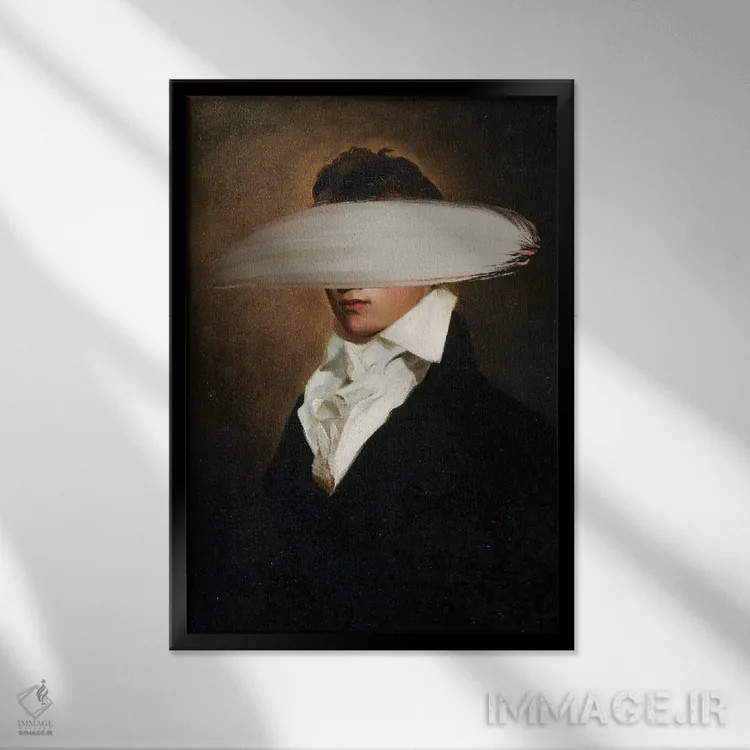 تابلو هنر رنسانس با تأثیر باروک سورئالیستی در پرتره اثر بونا فیدسا - نمای قابدار مشکی