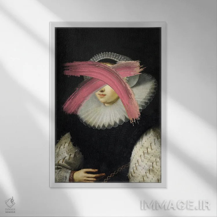 تابلو پرترههای سورئال رنسانس و باروک با کیفیتی رؤیایی در هنر کلاژی اثر بونا فیدسا - نمای قابدار سفید