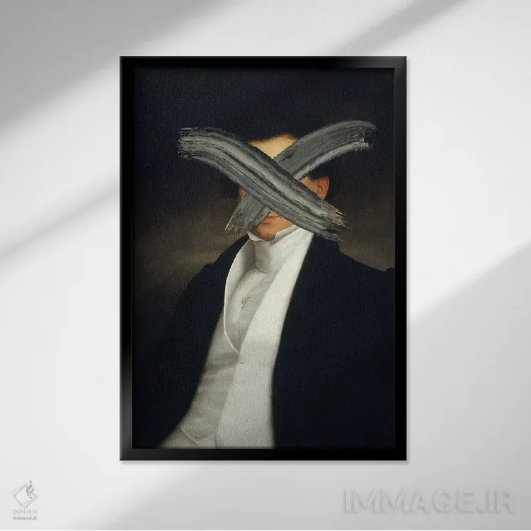 تابلو پرترههای رنسانس با تأثیر سورئالیستی باروک و تکنیک کلاژ در هنر سورئال اثر بونا فیدسا - نمای قابدار مشکی