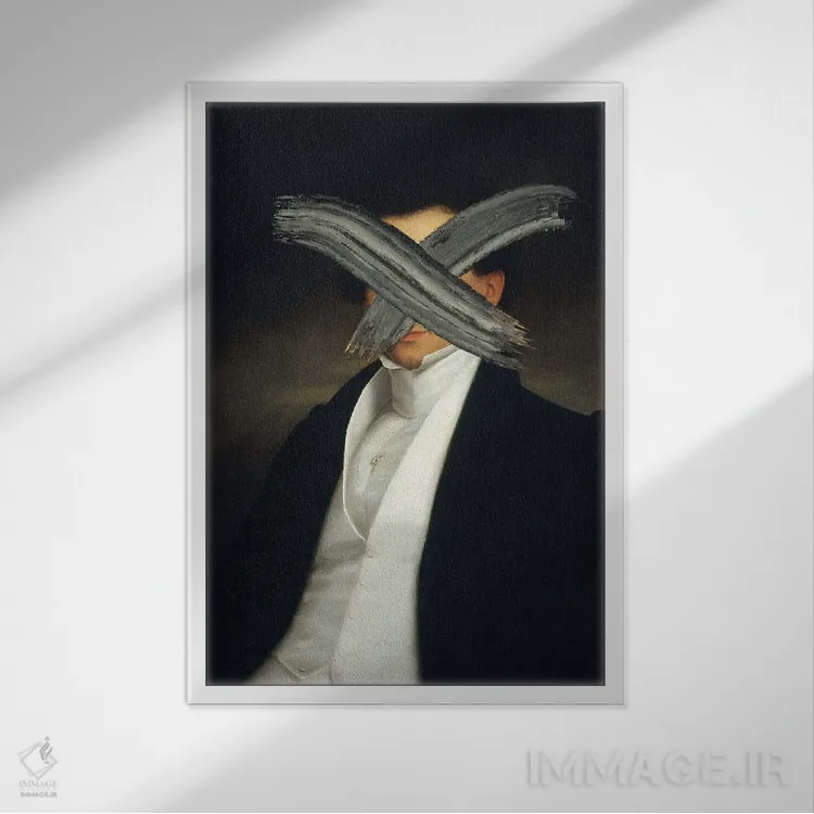 تابلو پرترههای رنسانس با تأثیر سورئالیستی باروک و تکنیک کلاژ در هنر سورئال اثر بونا فیدسا - نمای قابدار سفید