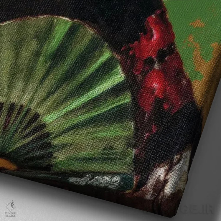 تابلو دختر اسپانیایی II اثر بونا فیدسا - نمای نزدیک بافت بوم